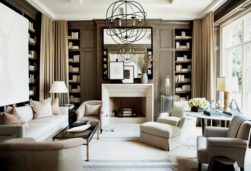 Accent wall wallpaper in Garland home